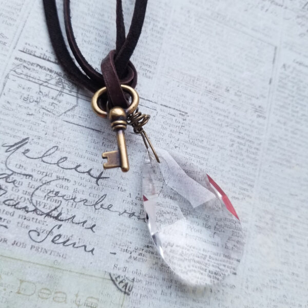 LIGHT Medium Clear Crystal Necklace