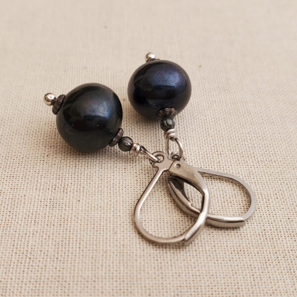 PEARL OF GREAT PRICE Midnight Blue Pearl Earrings
