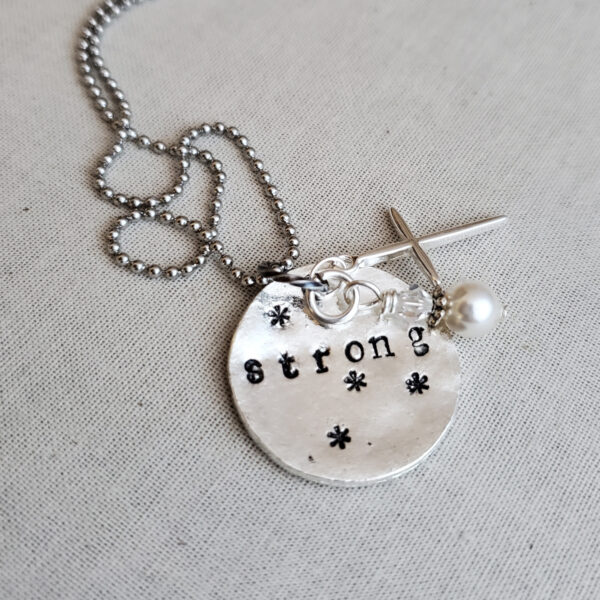 STRONG Silver Necklace (With Cross)